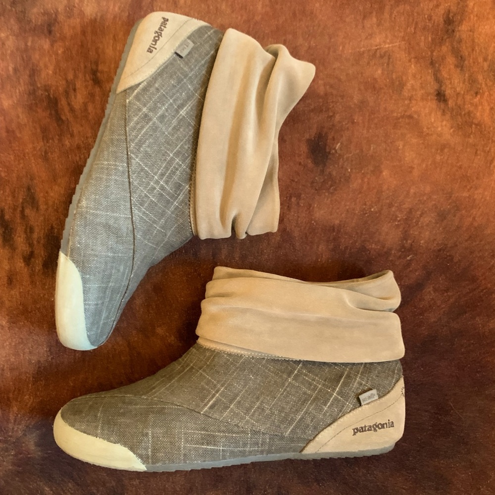 Patagonia Suede & Canvas Pull On Boots Women’s Size 10 - EUC!